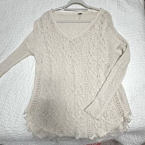 Free People knit sweater. Cream size xs